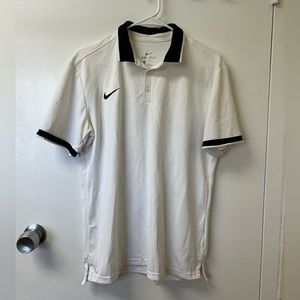 White Dri Fit Collared Polo